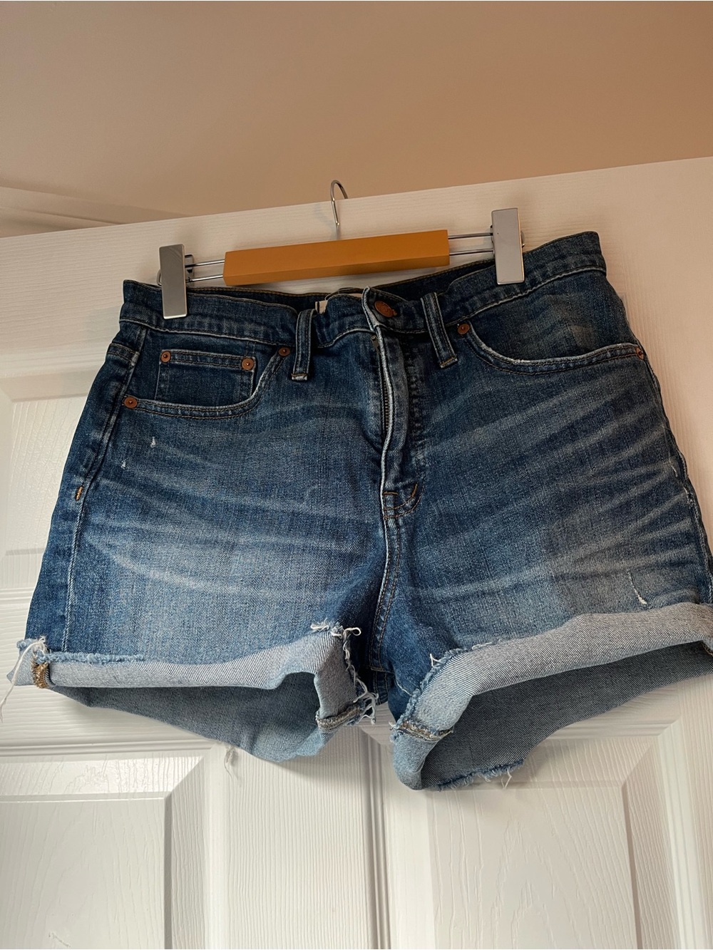 Madewell Dark Blue Rolled-Cuff Denim Shorts